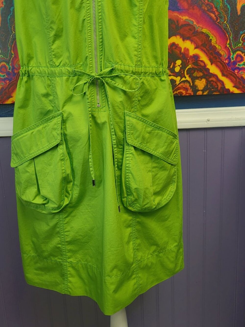 Michael Kors ~ Sz M ~ Green Shirt Dress ~ *Excellent Condition - Picture 3 of 9